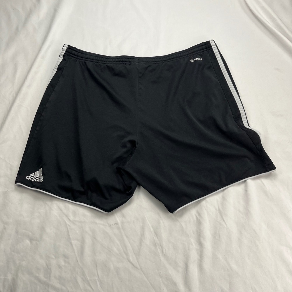 Adidas Climacool Athletic Soccer Training Striped Black Performance Shorts